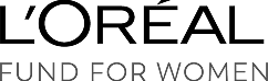 Text logo reads LOréal Fund for Women in black letters on a transparent background.